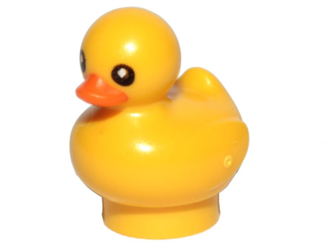 Duckling with Molded Orange Beak and Printed Black Eyes Pattern (49661pb01)