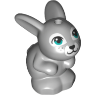 Bunny / Rabbit, Friends, Sitting with Dark Turquoise Eyes, Black Nose and Mouth, and White Muzzle Pattern (34050pb02)