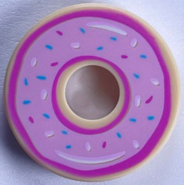 Tile, Round 2 x 2 with Hole with Donut (15535pb07)