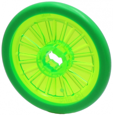 Wheel Wheelchair with Molded Bright Green Hard Rubber Tire Pattern (24314pb02)