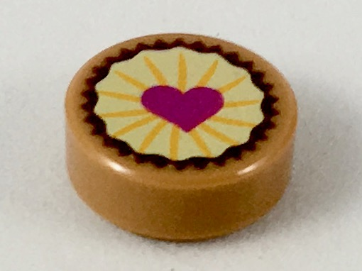 Tie, Round 1 x 1 with Pastry, Magenta Heart on Bright Light Yellow Icing Pattern (98138pb094)