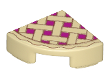 Tile, Round 1 x 1 Quarter with Lattice Pie Pattern (25269pb001)