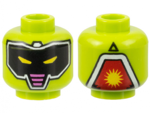 Minifigure, Head Alien Robot, Black Mask with White Outline (3626cpb3179)