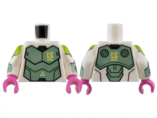 Torso Armor Sand Green Breastplate, Bright Light Yellow Triangle and Logo Pattern (973pb4969c01)