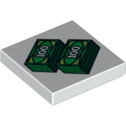 Tile 2 x 2 with 2 Stacks of 100 Dollar (3068pb0464)