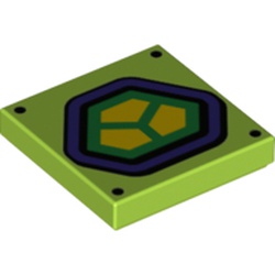 Tile 2 x 2 with Dark Purple and Yellow Hexagonal(3068pb0998)