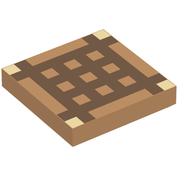 Tile 2 x 2 with Dark Brown Minecraft Crafting Table Grid Pattern (3068pb0893)