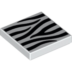 Tile 2 x 2 with Zebra Stripes Pattern (3068pb1032)