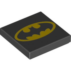 Tile 2 x 2 with Oval Batman Logo Pattern (3068pb0999)