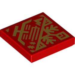 Tile 2 x 2 with Gold Temple, Trees, and Hills Logo Pattern (3068pb1890)
