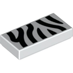 Tile 1 x 2 with Zebra Stripes Pattern (3069pb0534)