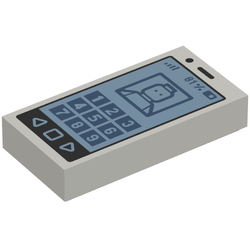 Tile 1 x 2 with Cell Phone / Smartphone with '81%' and Minifigure on Screen Pattern (3069pb0304)