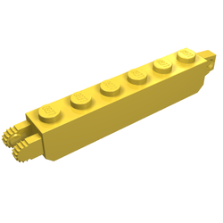 Hinge Brick 1 x 6 Locking with 1 Finger Vertical End and 2 Fingers Vertical End (30388)