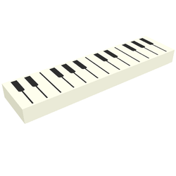 Tile 1 x 4 with Black and White Piano Keys Pattern (2431pb593)