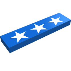 Tile 1 x 4 with 3 White Stars Pattern (2431px6)
