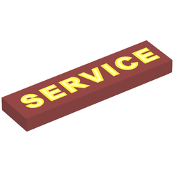 Tile 1 x 4 with Yellow 'SERVICE' Pattern (2431pb604)