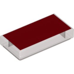 Tile 1 x 2 with Red Surface Pattern (3069pb1030)