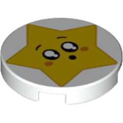 Tile, Round 2 x 2 with Bottom Stud Holder with Star Face (14769pb249)