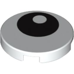 Tile, Round 2 x 2 with Bottom Stud Holder with Black Eye with Pupil Pattern(14769pb004)