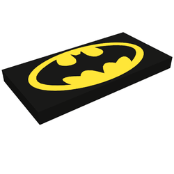 Tile 2 x 4 with Batman Logo Oval Pattern (87079pb0317)