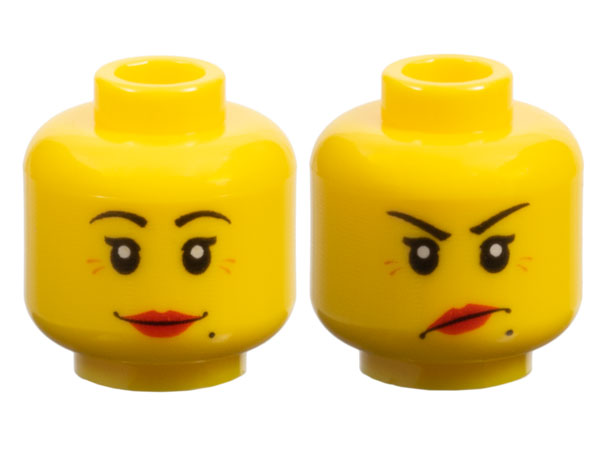 Minifigure, Head Dual Sided Female Black Eyebrows (3626bpb0366)