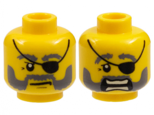 Minifigure, Head Dual Sided Eye Patch (3626bpb0399)