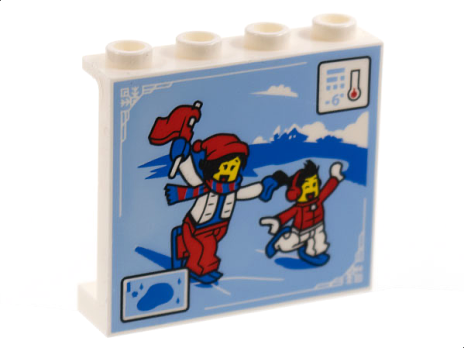 Panel 1 x 4 x 3 with Side Supports - Hollow Studs (60581pb200)