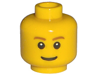 Minifigure, Head Brown Eyebrows (3626pb0121)