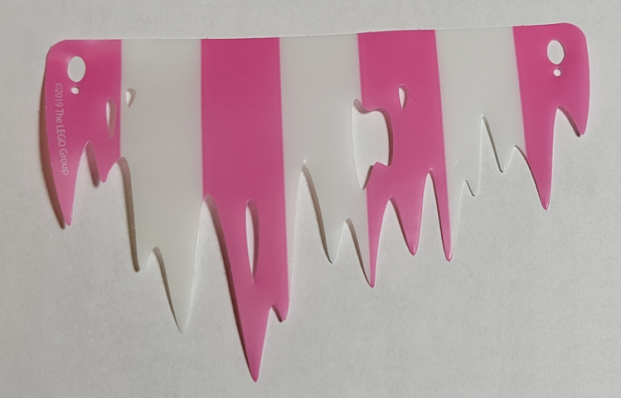 Plastic Part for Set 41375 - Sail, Ragged  4 Dark Pink and 3 White Stripes (41375pls01a)