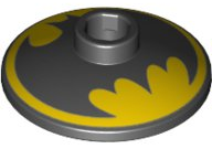 Dish 2 x 2 Inverted (Radar) Black Batman Logo (4740pb018)