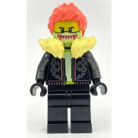 Stunt Bike Rider, Male with Yellow Fur Collar Minifigure (cty1457/fig-012845)