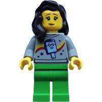 Ice Cream Seller with Dark Brown Hair Minifigure (cty1454/fig-012851)