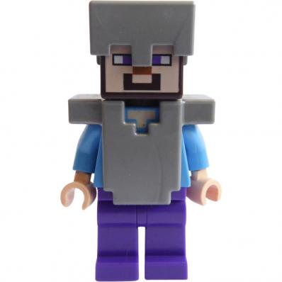 Steve in Flat Silver Helmet and Armor (min013)
