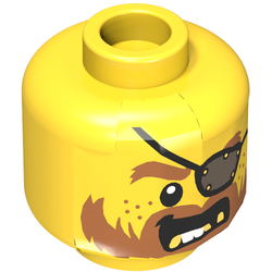 Minifig Head Bucko / Pirate (3626pb1304)
