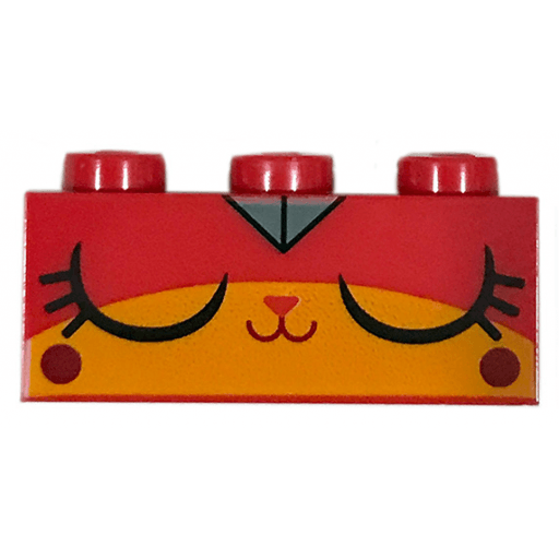 Brick 1 x 3 with Cat Face Sleeping ( 3622pb106)