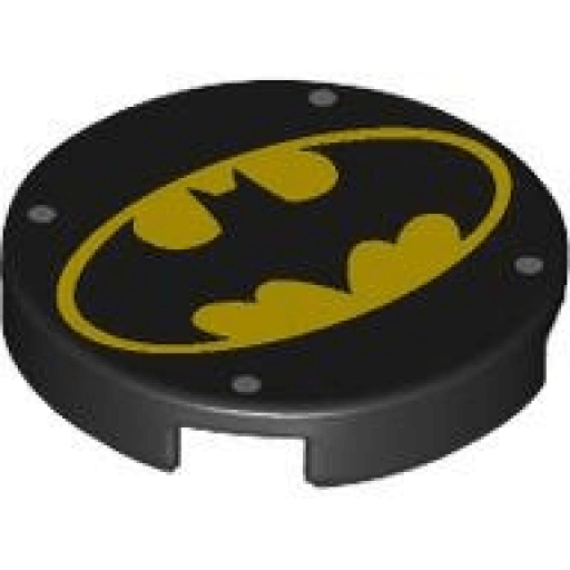 Tile, Round 2 x 2 with Bottom Stud Holder Batman Logo (14769pb692 )