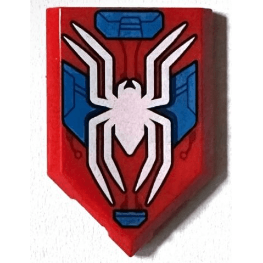 Tile, Modified 2 x 3 Pentagonal with White Spider (22385pb367)