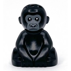 Gorilla, Baby with Dark Bluish Gray Face Pattern (5619pb01)