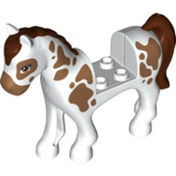 Horse with 2 x 2 Cutout with Medium Nougat Eyes (93083c01pb10)