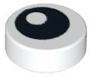 Tile, Round 1 x 1 with Black Eye with Pupil Patter (98138pb007)