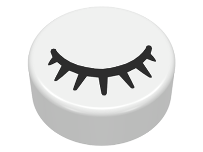 Tile, Round 1 x 1 with Black Eye Closed with 7 Eye (98138pb028)