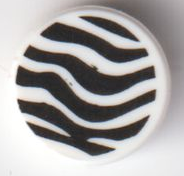Tile, Round 1 x 1 with Black Zebra Stripes Pattern (98138pb237)