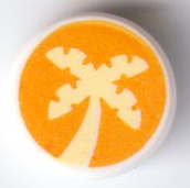 Tile, Round 1 x 1 with Bright Light Yellow Palm Tree (98138pb238)