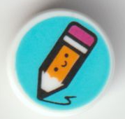 Tile, Round 1 x 1 with Bright Light Orange Pencil (98138pb241)
