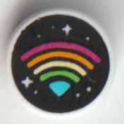 Tile, Round 1 x 1 with Stars and Rainbow WiFi Symb (98138pb243)