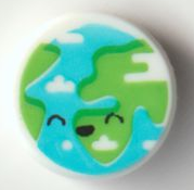 Tile, Round 1 x 1 with Black Closed Eyes and Open (98138pb251)