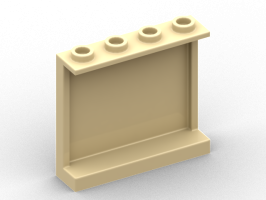 Panel 1 x 4 x 3 with Side Supports - Hollow Studs (60581)