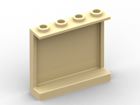 Panel 1 x 4 x 3 with Side Supports - Hollow Studs (60581)