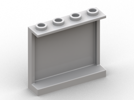 Panel 1 x 4 x 3 with Side Supports - Hollow Studs (60581)