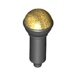 Minifigure, Utensil Microphone with Gold Top Half (90370pb03)